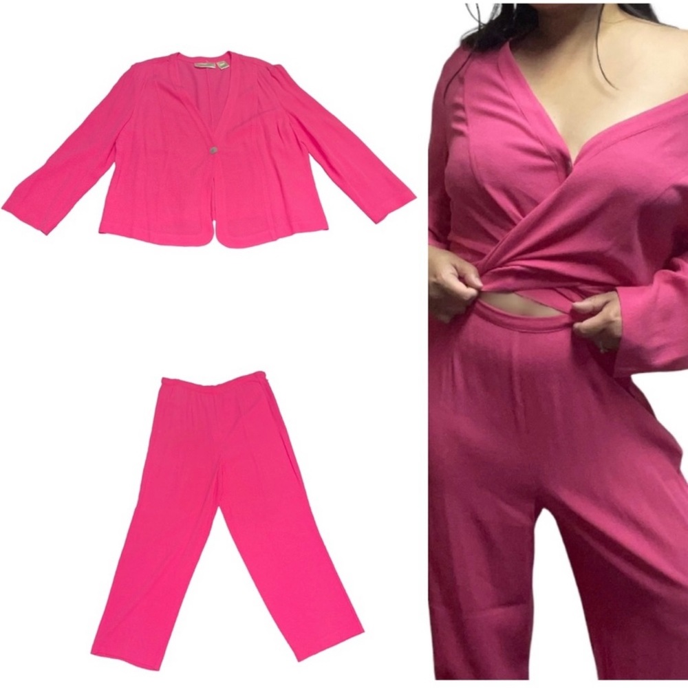 Vintage Susan Bristol Pant Set Barbie Pink Size Large